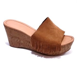 Marc Fisher Shawn Fringe Cork Wedge Heels